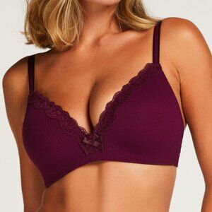 Hunkemoller Lola Non-wired Padded Purple Bra 36DD / 36E